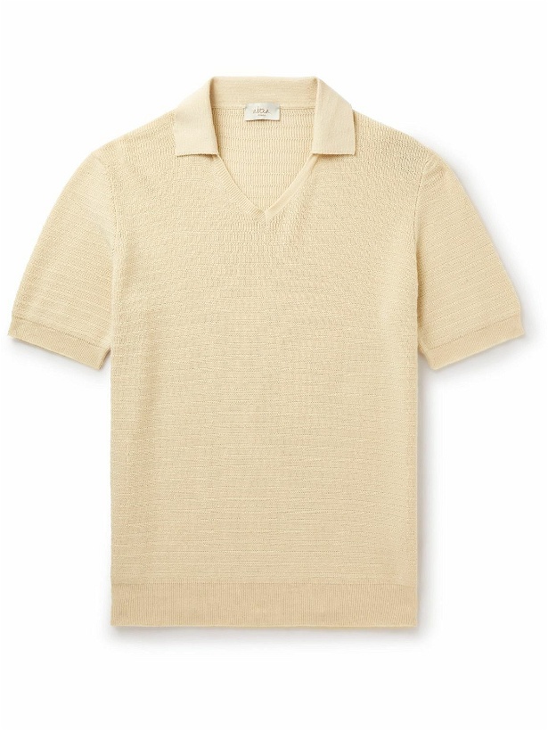 Photo: Altea - Waffle-Knit Cotton Polo Shirt - Neutrals