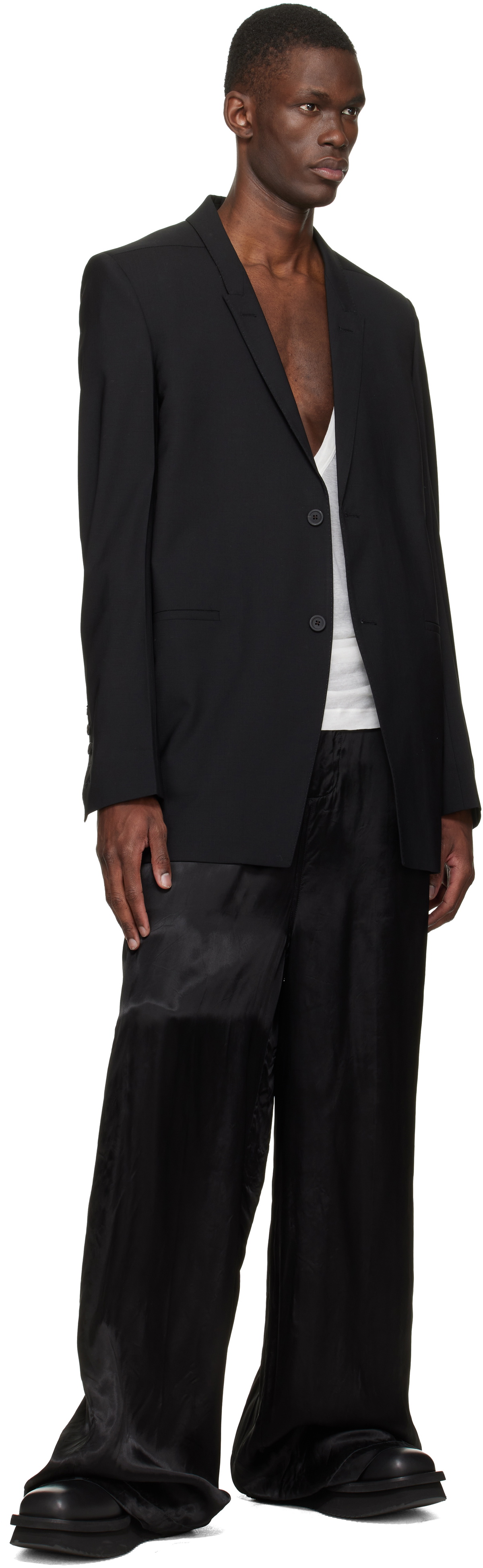 Rick Owens Black Low Factory Pull On Chelsea Boots