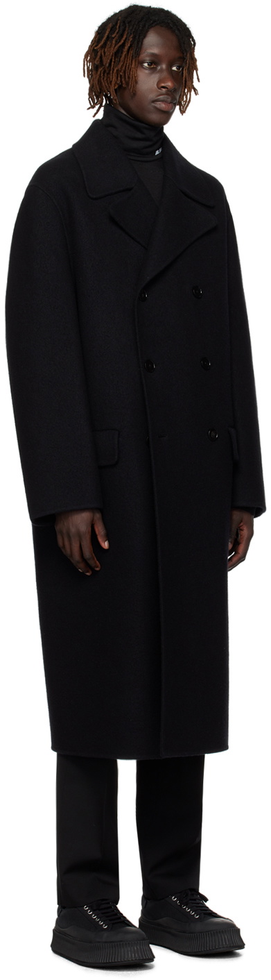 Jil Sander Black Double-Breasted Coat Jil Sander Jil Sander Black Double-Breasted Coat Jil Sander