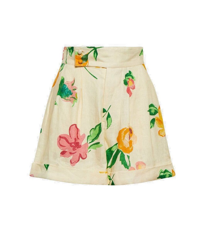 Photo: Alémais Floral high-rise linen shorts