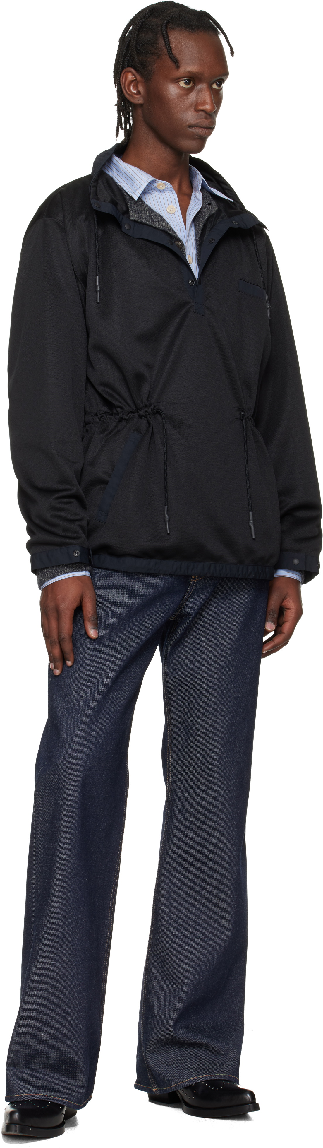 Toga Virilis Black Jersey Pullover Jacket