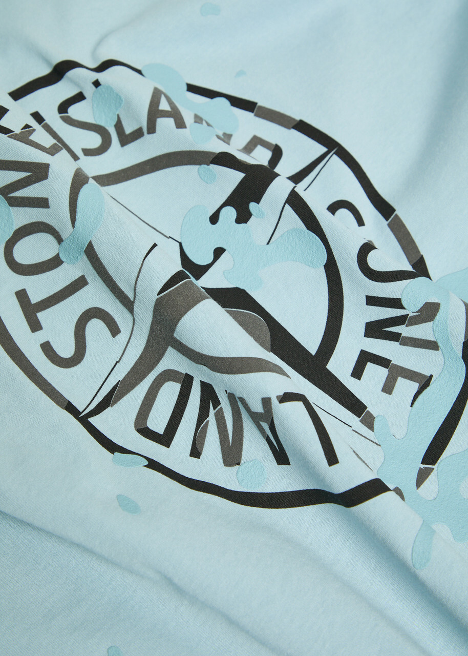 Stone Island Logo-print Cotton T-shirt Blue