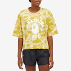 A Bathing Ape Women's Color Camo College T-Shirt Relax in Yellow