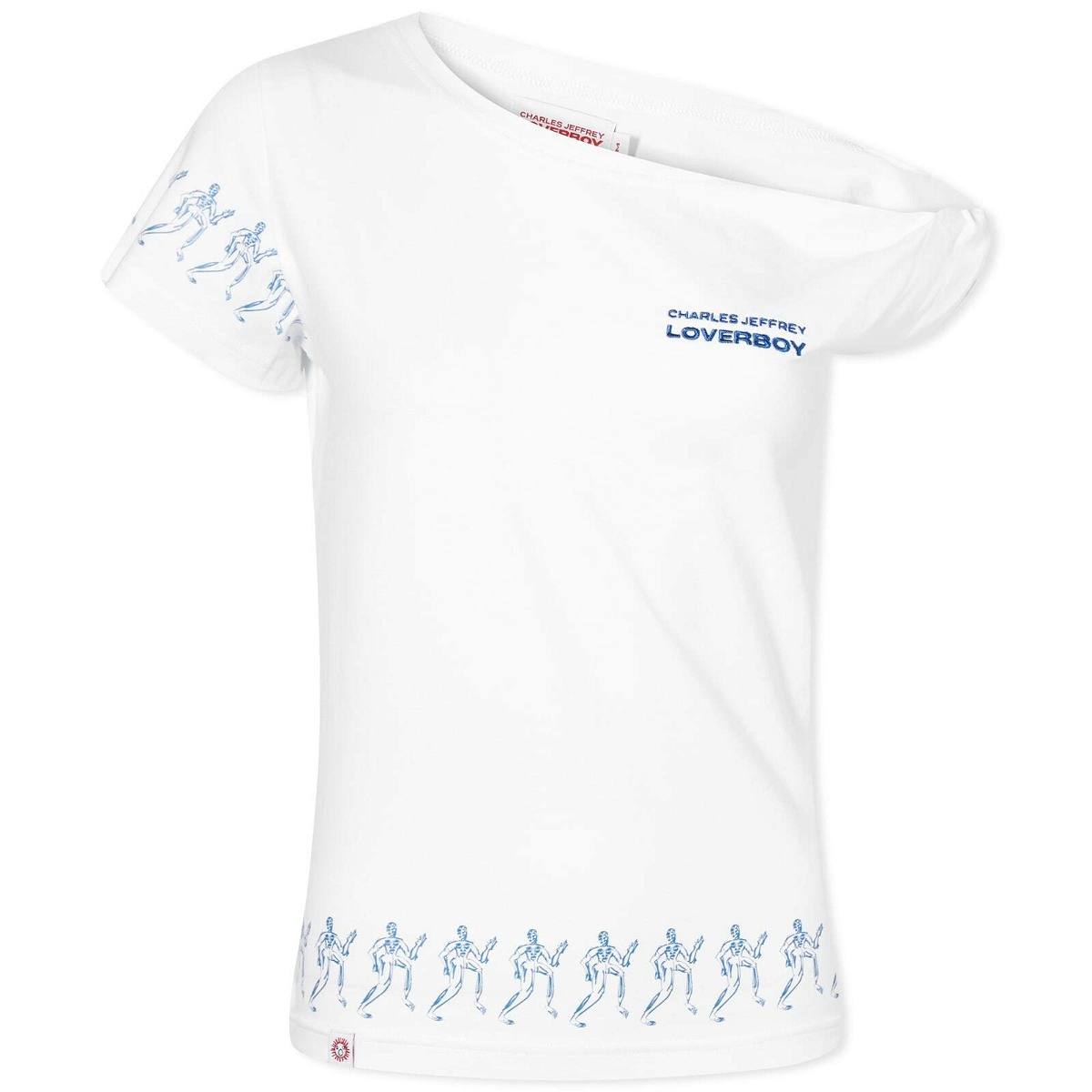 Photo: Charles Jeffrey Women's Twisted Mini T-Shirt in White/Blue