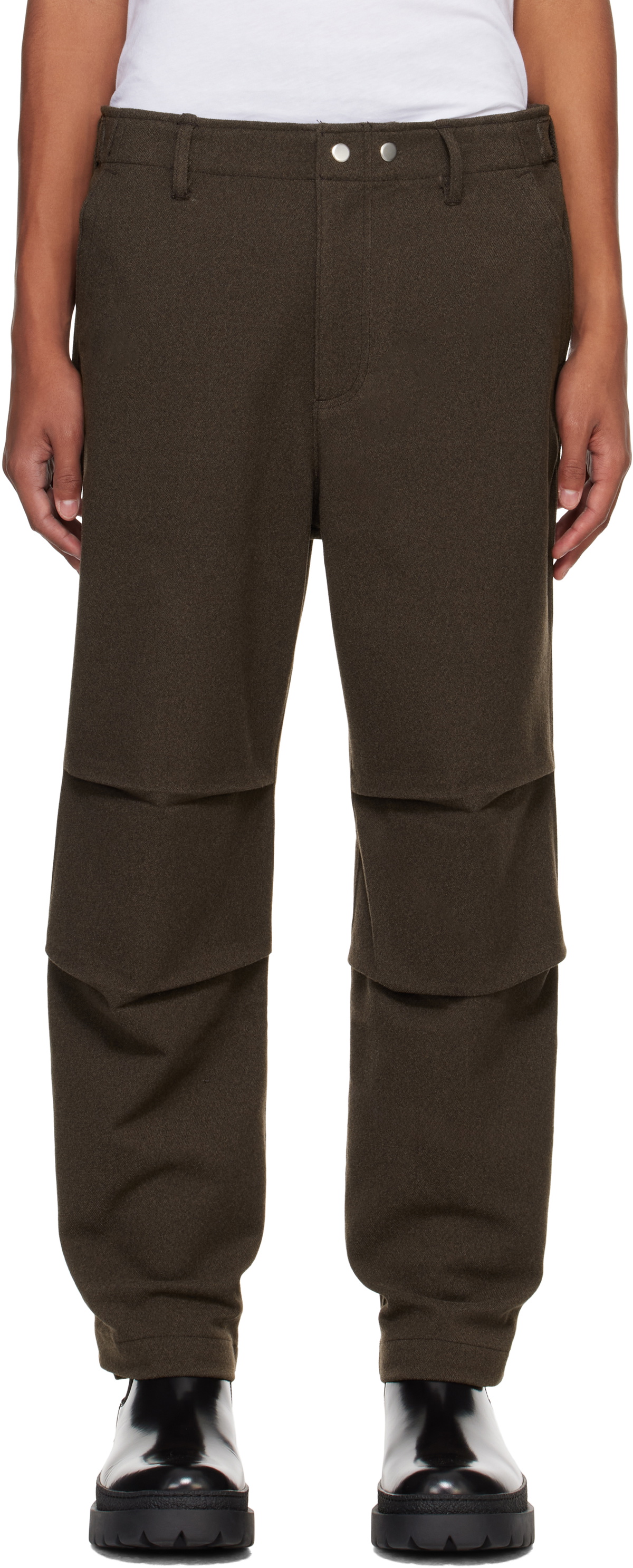 Karmuel Young Brown Biker Trousers