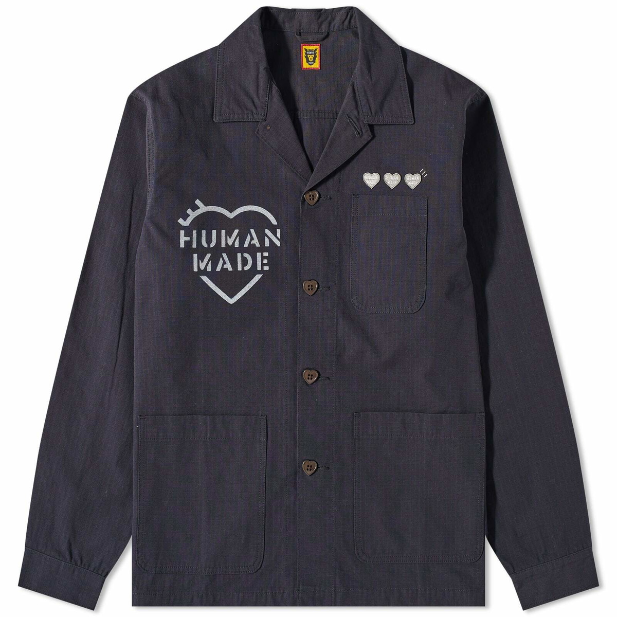 Human Made Men's Military Shirt Jacket in Navy Human Made