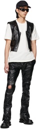 ADYAR SSENSE Exclusive Black Leather Brace Trousers