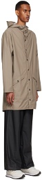 RAINS Taupe Polyester Coat