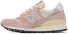 New Balance Pink & Off-White Made In USA 996 Sneakers