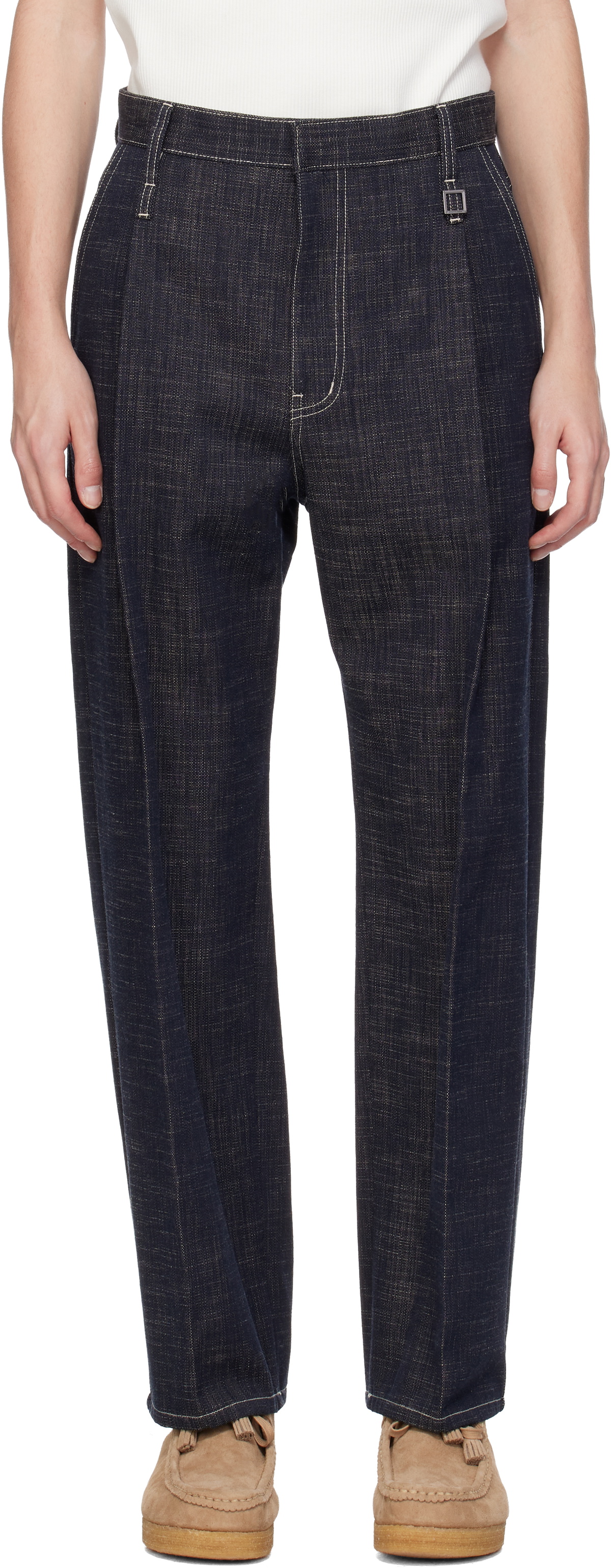 NO/FAITH STUDIOS Black Heavy Denim Cargo Pants