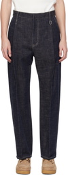 WOOYOUNGMI Navy Pinched Seam Jeans