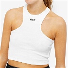Off-White Women's Off Stamp Logo Ribbed Crop Top in White