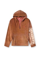 Diesel Treated V-neck hoodie with crystals - Sweaters - Unisex - Brown