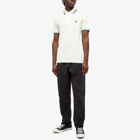 Fred Perry Men's Twin Tipped Polo Shirt in Light Ecru/Green/Black