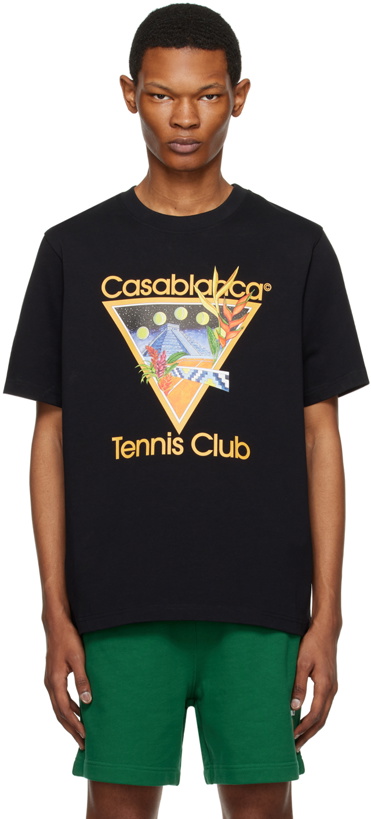 Photo: Casablanca Black 'Tennis Club Icon' T-Shirt