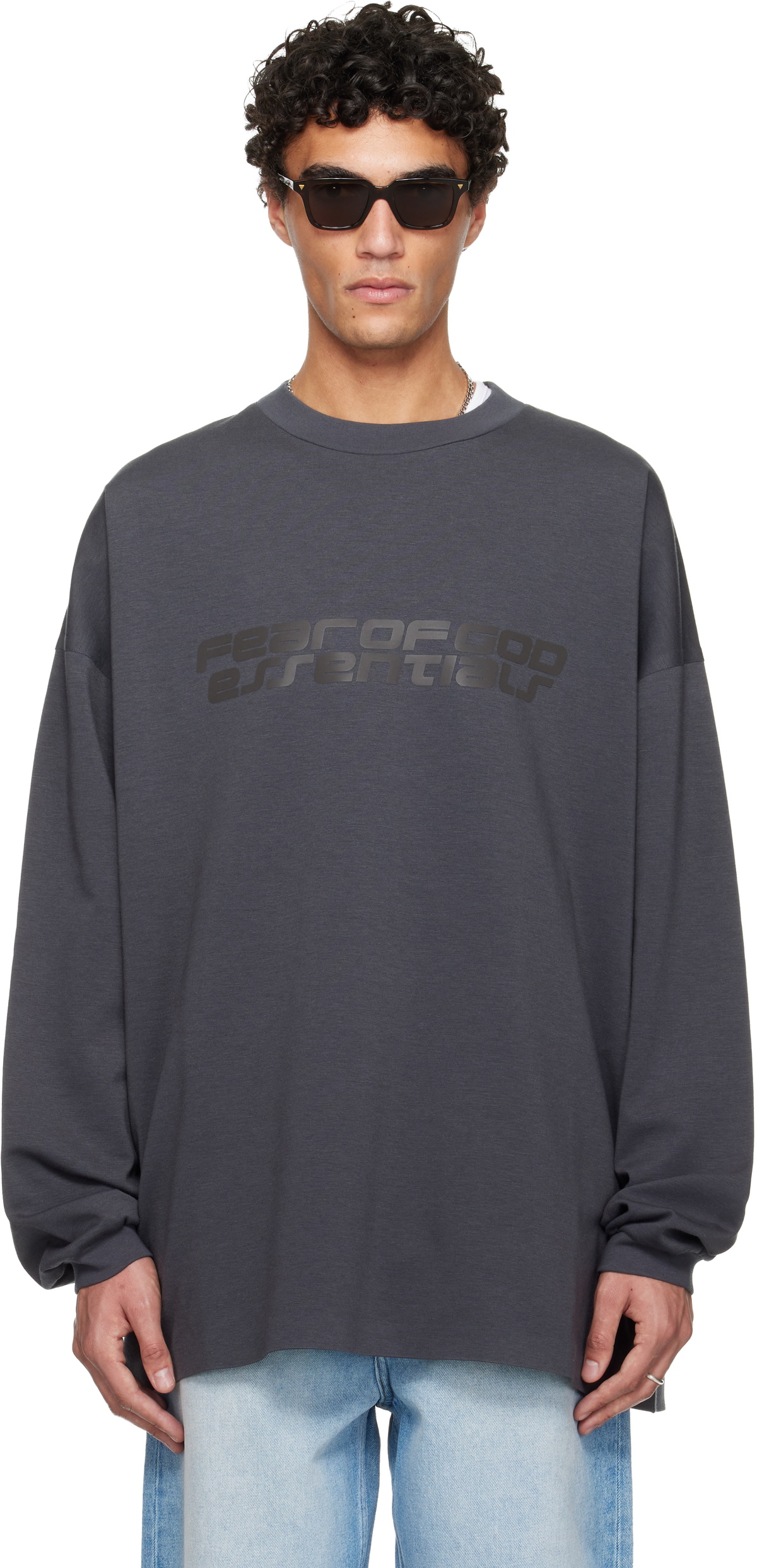 Fear of God ESSENTIALS Gray Holiday 90s Long Sleeve T-shirt