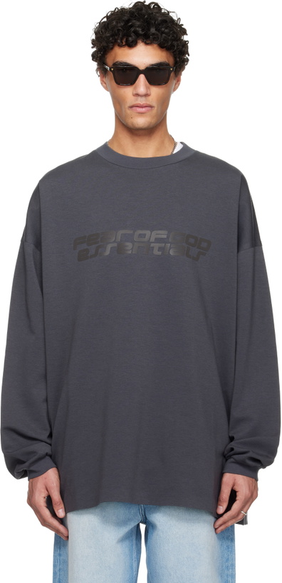Photo: Fear of God ESSENTIALS Gray Holiday 90s Long Sleeve T-shirt