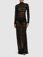 JEAN PAUL GAULTIER Draped Mesh Long Dress