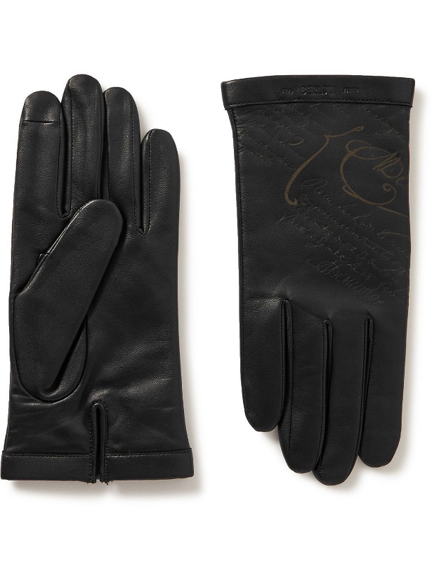 Photo: Berluti - Scritto Leather Gloves - Black