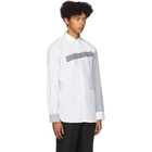 Neil Barrett White Stripe Punked Modernist Slim-Fit Shirt