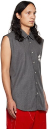 Maximilian Davis Gray Printed Shirt
