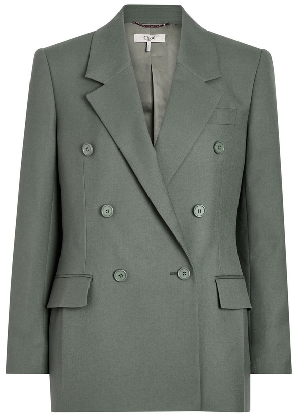 Photo: Chloe Double-breasted Wool Blazer Grey