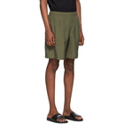 MSGM Khaki Silk Iridescent Shorts