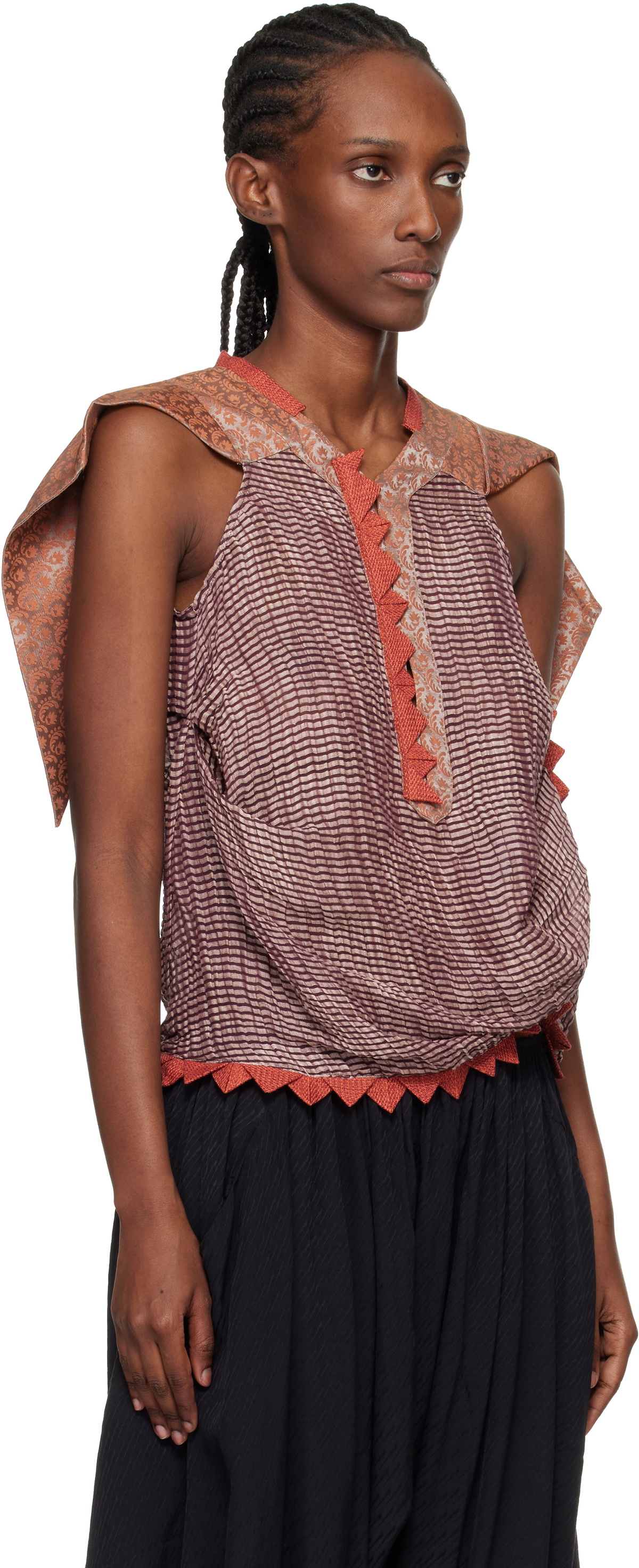 Kiko Kostadinov Red & Orange Weathervane Top