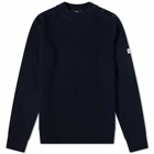 A.P.C. Men's Alan Sleeve Logo Knit in Dark Navy