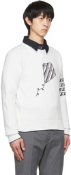 Thom Browne White 4-Bar Kite Icon Sweater