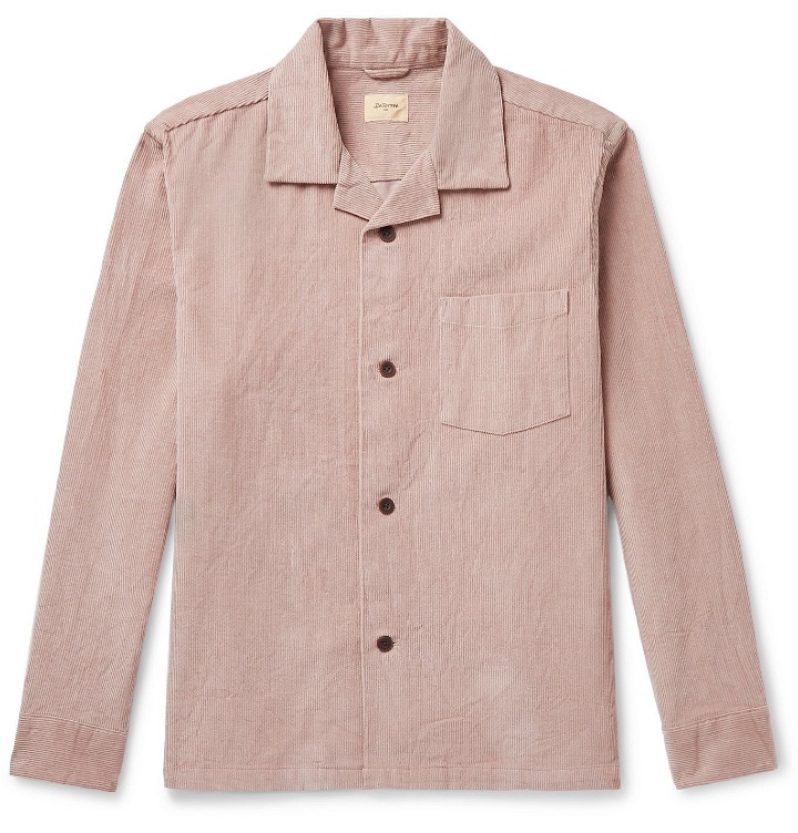 Photo: Bellerose - Goney Camp-Collar Cotton-Corduroy Overshirt - Pink