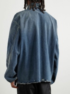 Balenciaga - Oversized Distressed Denim Jacket - Blue