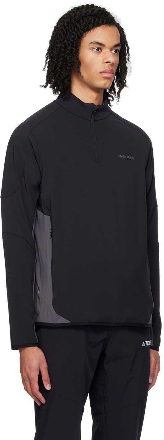 Manors Golf Black & Gray Zip Sweater