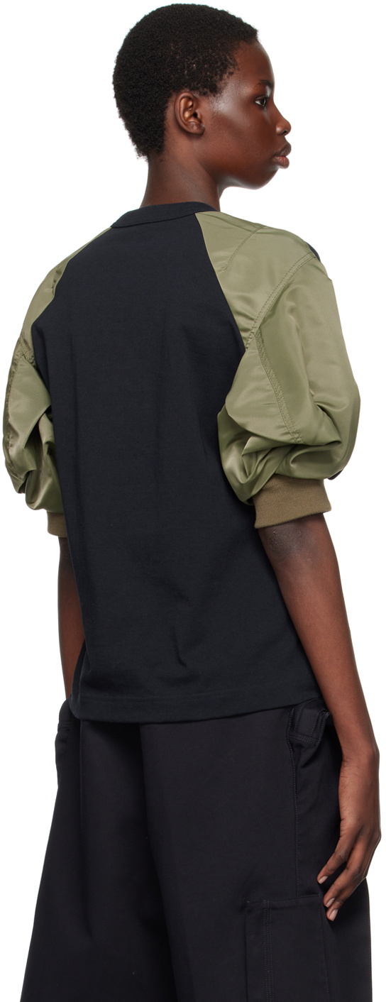 sacai Navy & Khaki Paneled T-Shirt Sacai