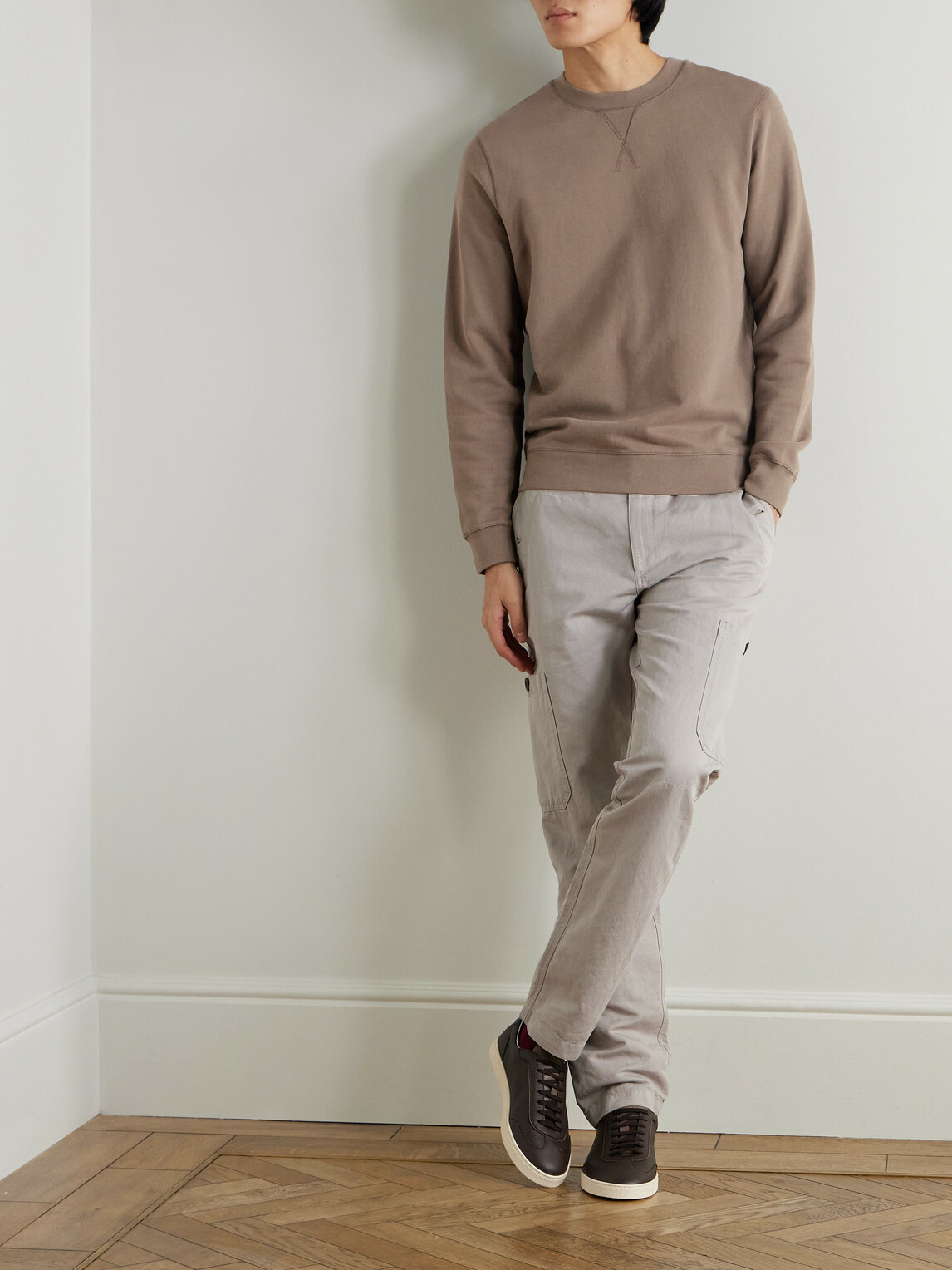 Sunspel - Cotton-Jersey Sweatshirt - Brown