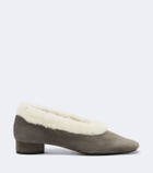 Aeyde Delia shearling-lined suede ballet flats