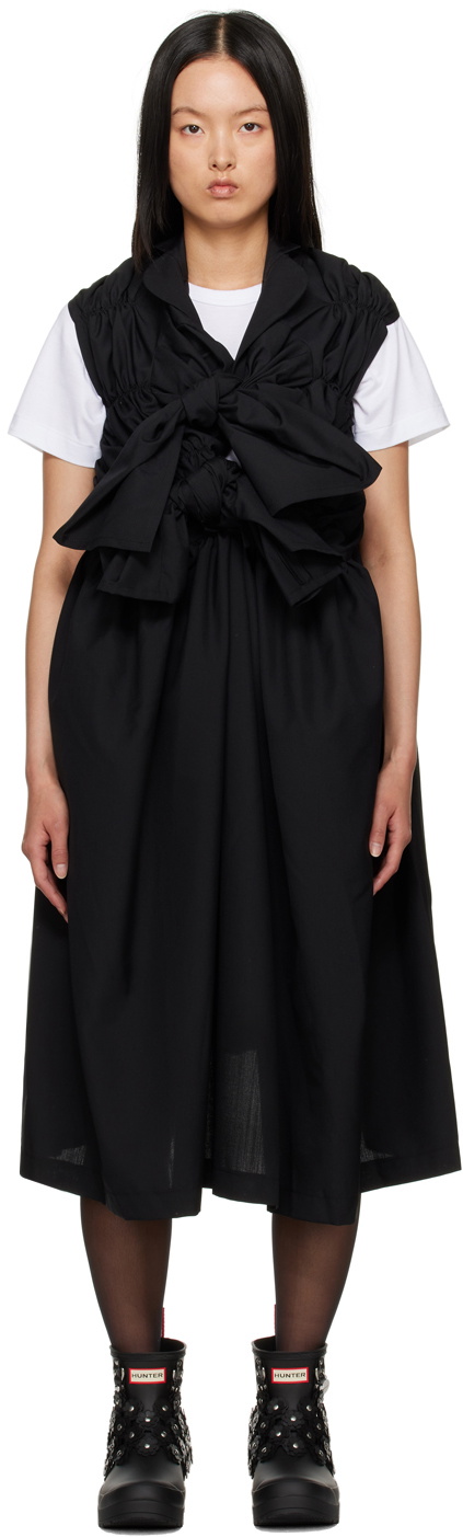 tao Black Ruched Midi Dress