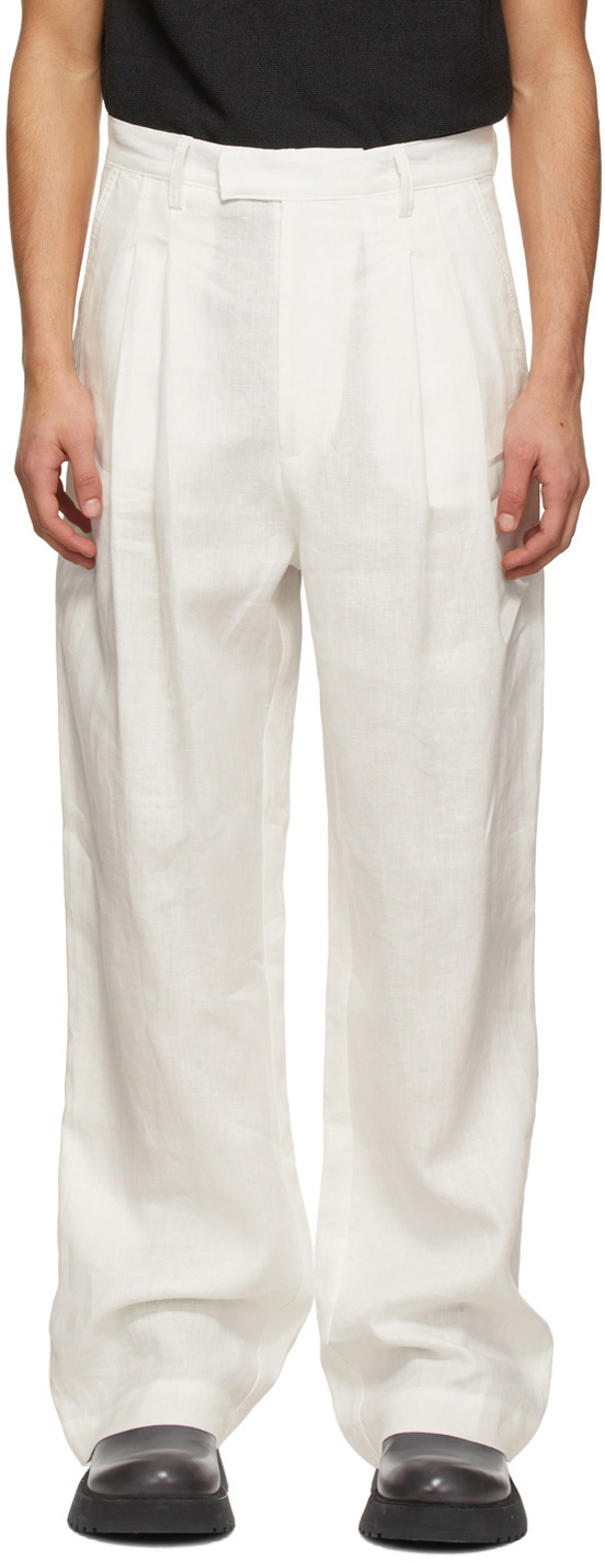 Sebastien Ami. White Cotton Trousers