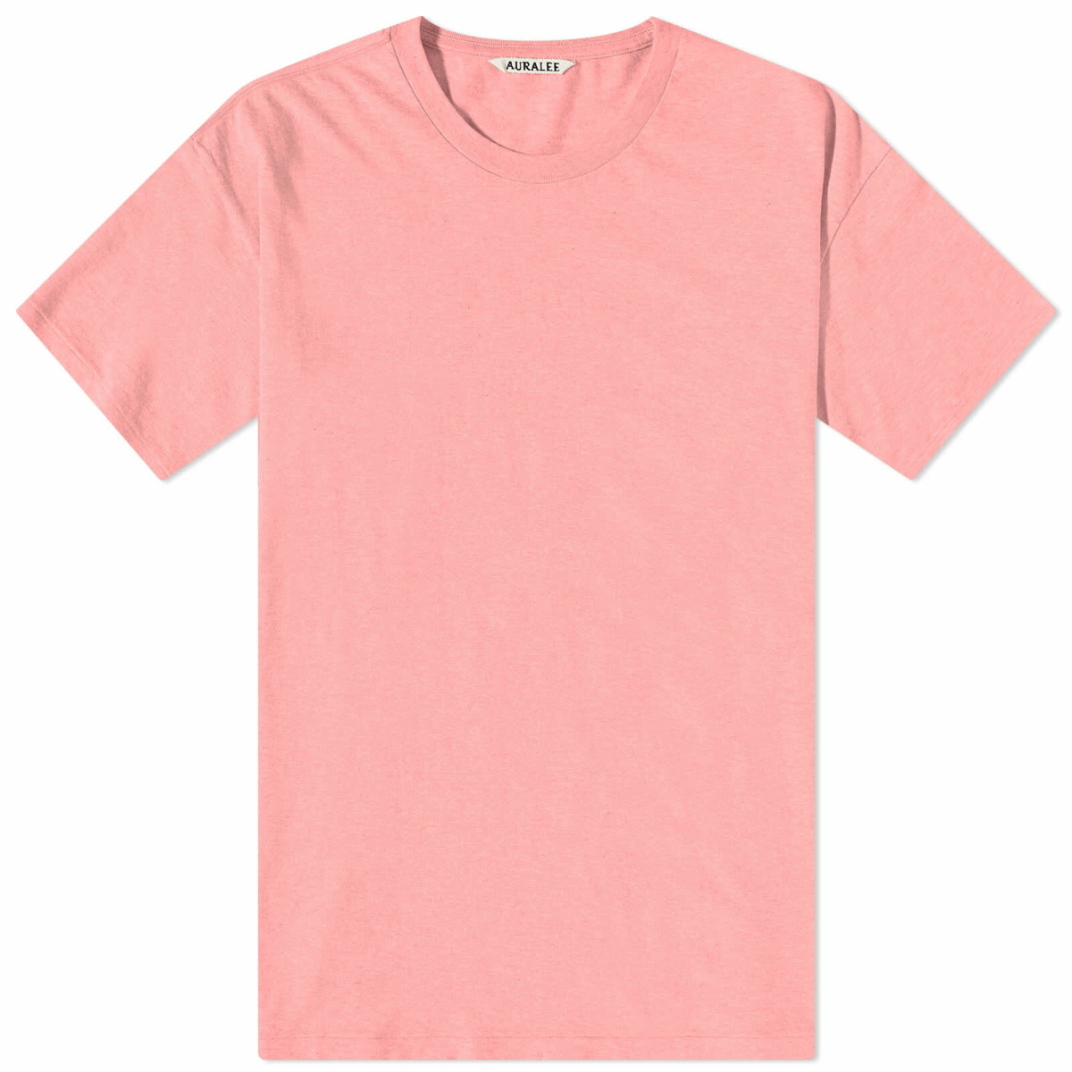Photo: Auralee Men's Seamless Crew T-Shirt in Pink