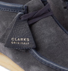 Clarks Originals - Wallabee Leather-Trimmed Brushed-Suede Desert Boots - Blue