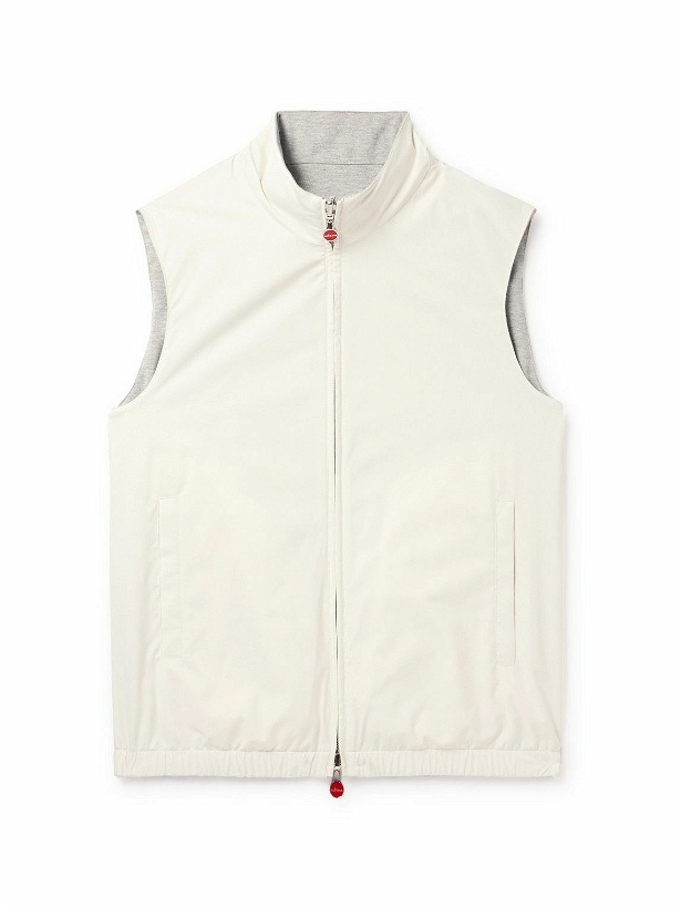 Photo: Kiton - Slim-Fit Reversible Shell and Jersey Gilet - White