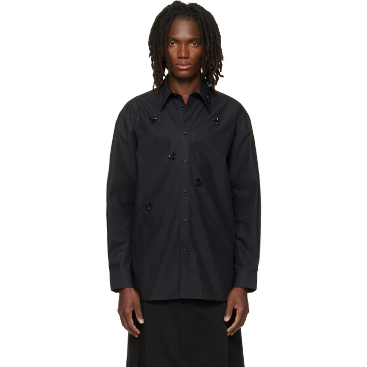 Photo: Simone Rocha Black Turbo Beaded Easy Shirt
