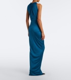 Balmain Draped satin maxi skirt