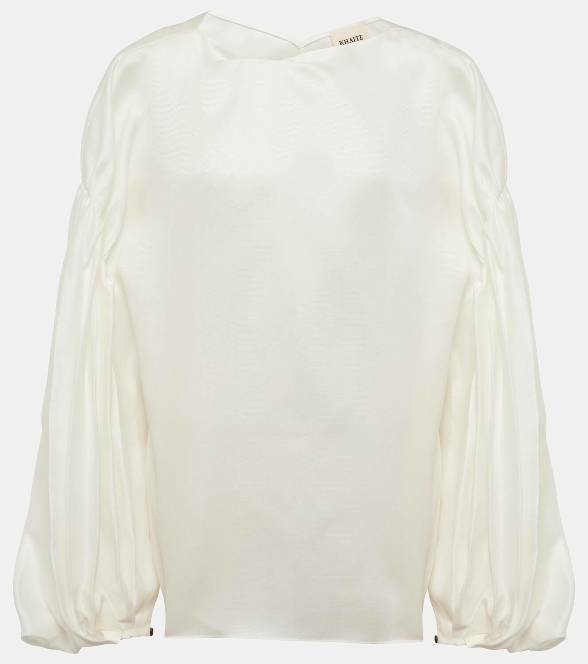 【KHAITE】 WHITE SILK stripe ruffle blouse SS25P_KHAITE_YATTYLSSILKCLLRD_
