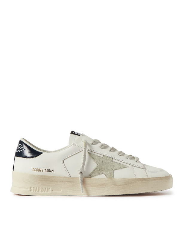 Photo: Golden Goose - Stardan Suede-Trimmed Leather Sneakers - White