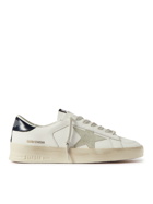 Golden Goose - Stardan Suede-Trimmed Leather Sneakers - White