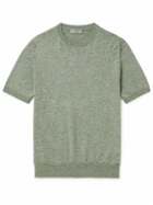 Canali - Mélange Cotton and Linen-Blend T-Shirt - Green