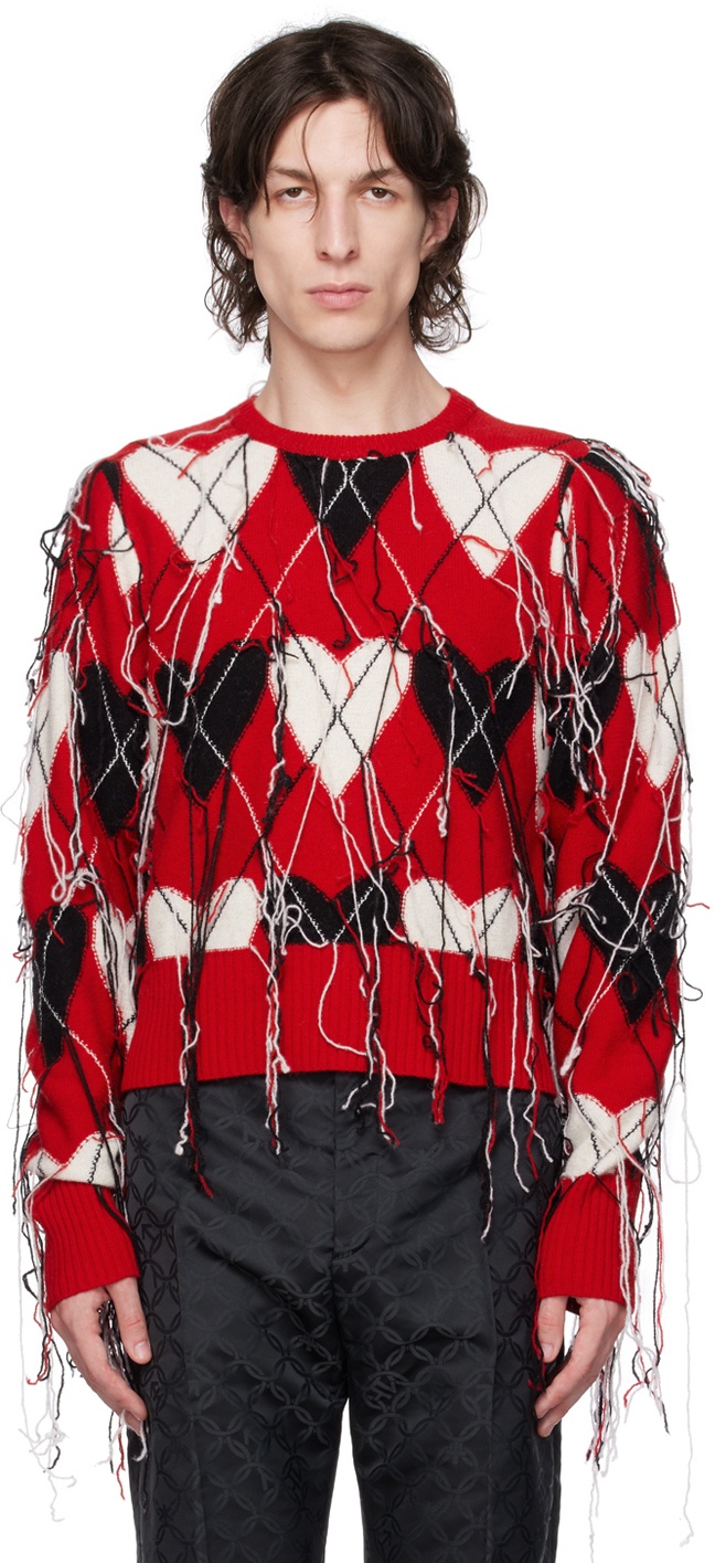 Charles Jeffrey Loverboy Red Guddle Sweater Charles Jeffrey Loverboy