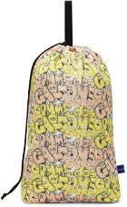 Comme des Garçons Shirt Yellow Kaws Edition Drawstring Backpack
