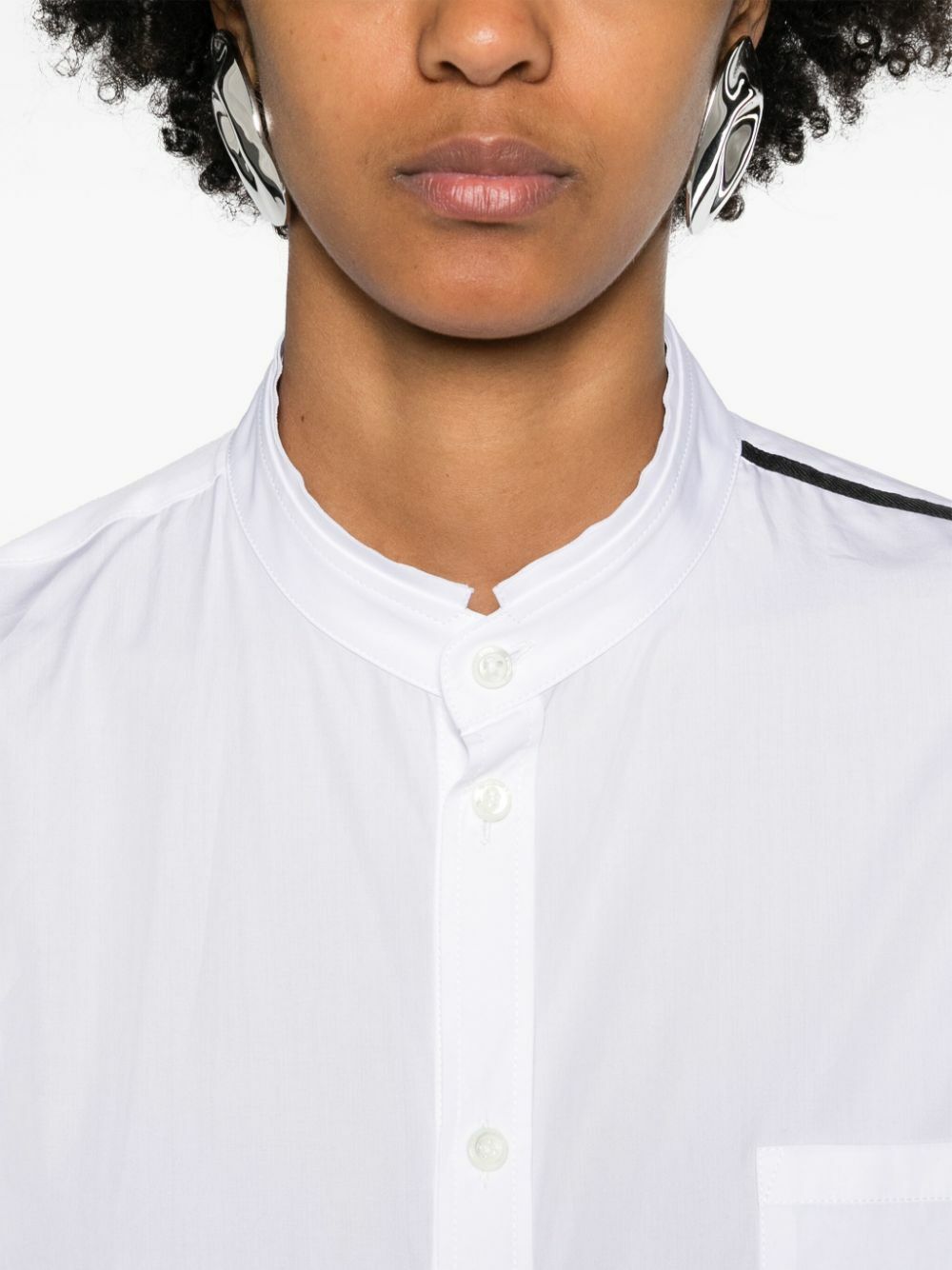 Peter Do White Side-Stripe Cotton Shirt Dress